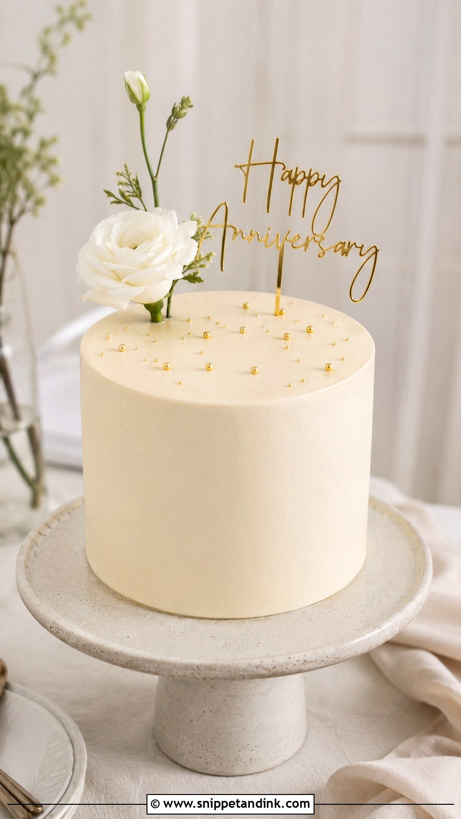 Minimal Anniversary Cake - Snippet and Ink - 20 Anniversary Cake Photo Ideas