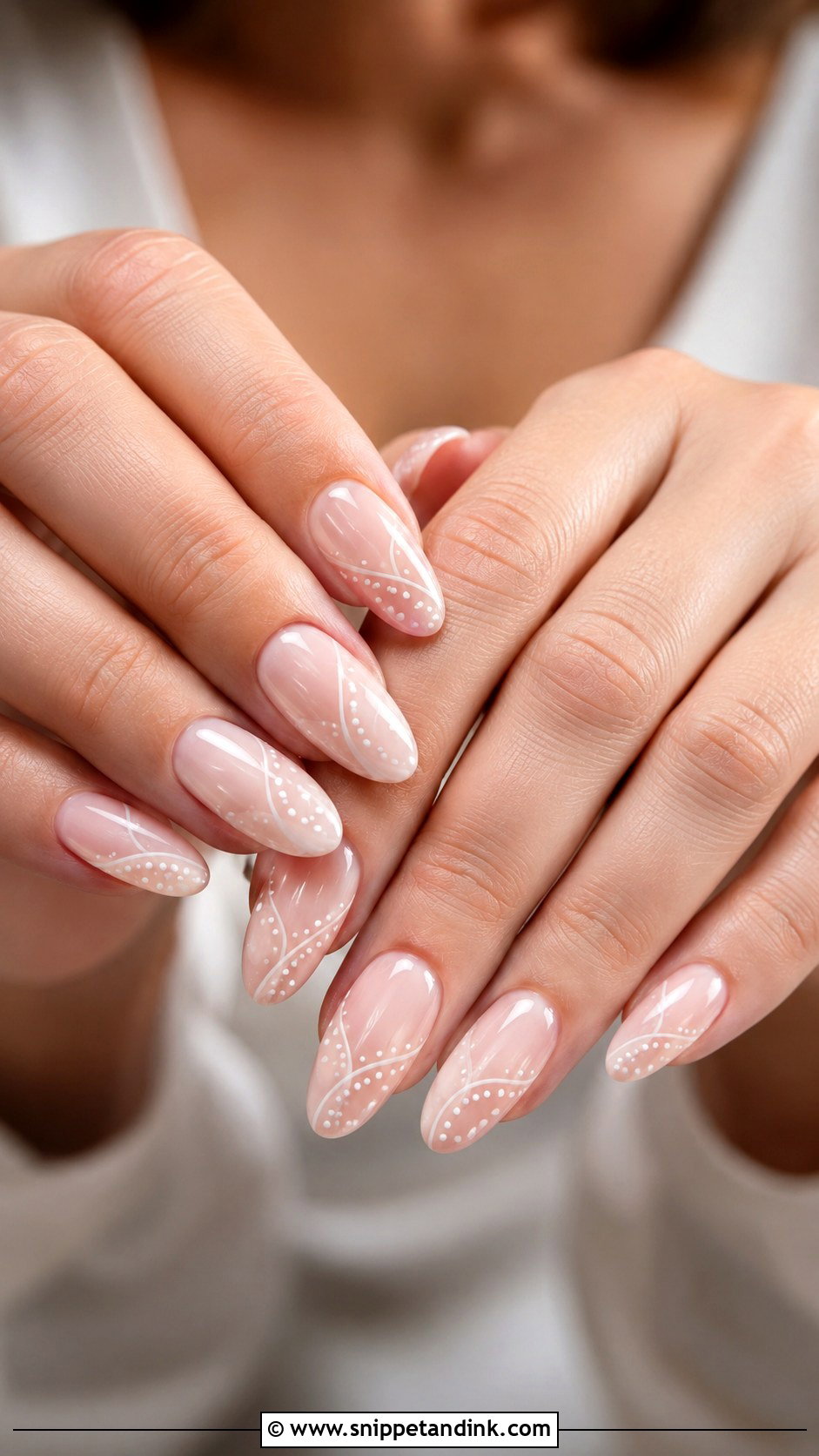 Minimal Art Almond Wedding Nails - Snippet and Ink - 20 Almond Nails for Wedding