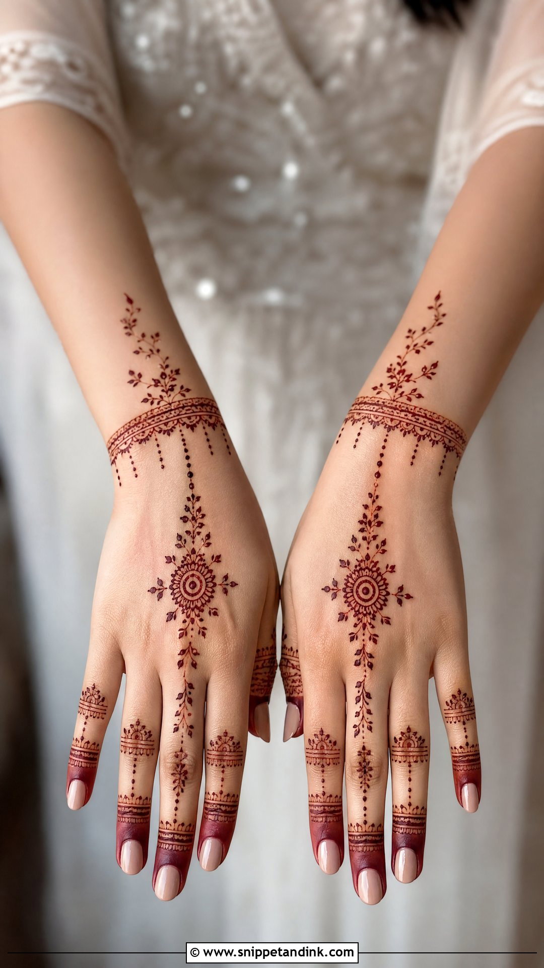 Minimal Back Bridal Mehndi Design - Snippet and Ink - 25 Back Bridal Mehndi Designs