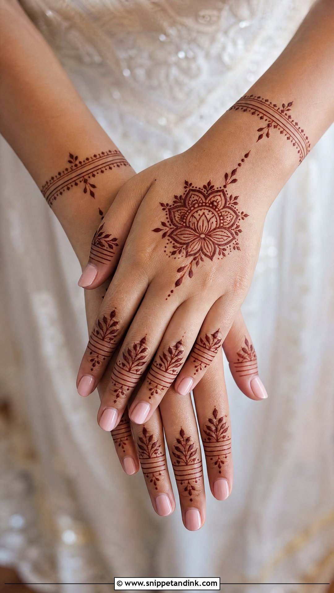 Minimal Back Bridal Mehndi Design - Snippet and Ink - 20 Latest Unique Back Bridal Mehndi Designs
