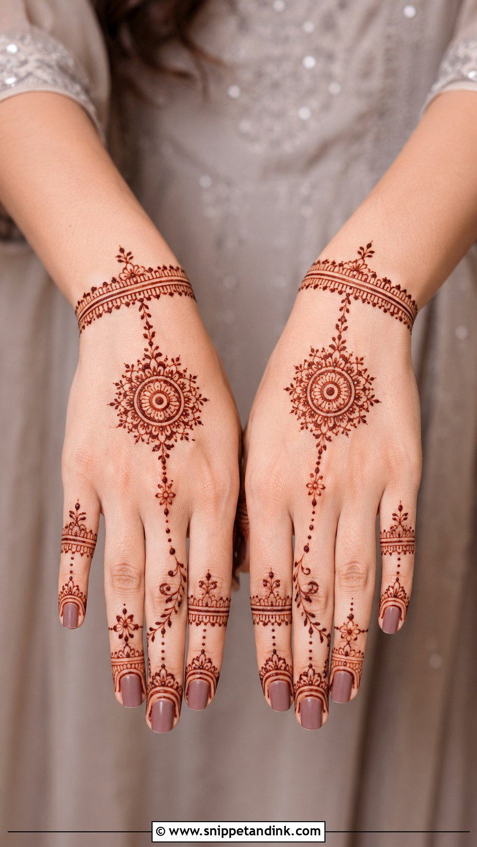 Minimal Back Hand Bridal Mehndi Design - Snippet and Ink - 30 Back Hand Bridal Mehndi Designs