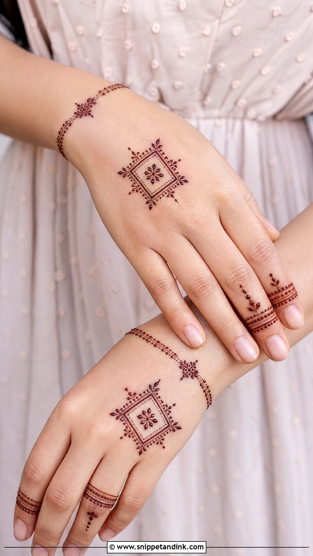 Minimal Back Hand Check Mehndi Design - Snippet and Ink - 30 Back Hand Check Mehndi Design Ideas