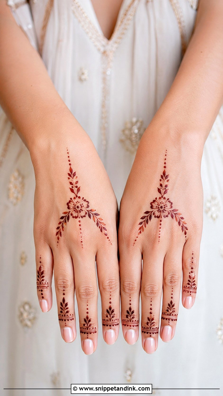 Minimal Back Hand Mehndi Design - Snippet and Ink - 35 Minimal Mehndi Designs