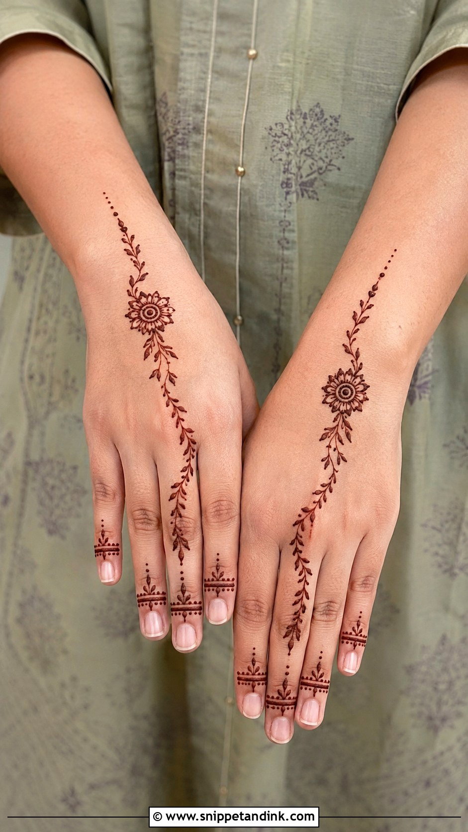 Minimal Back Hand Mehndi Design - Snippet and Ink - 35 Simple Beautiful Back Hand Mehndi Designs