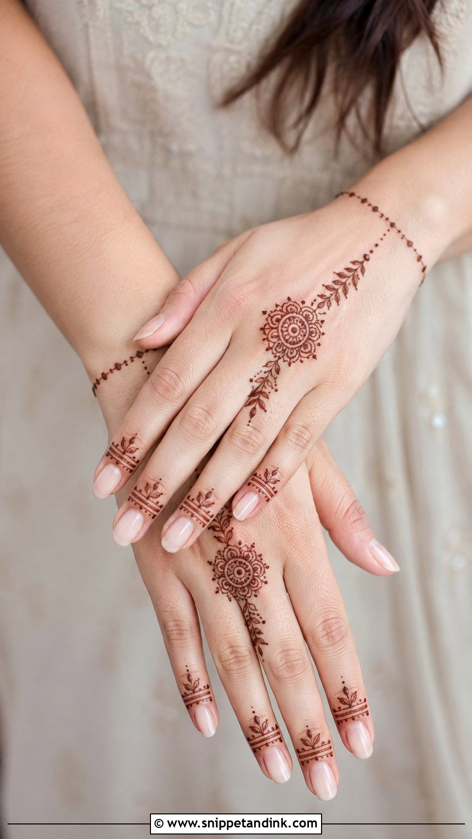 Minimal Back Hand Mehndi Design - Snippet and Ink - 35 Trendy Back Hand Mehndi Designs