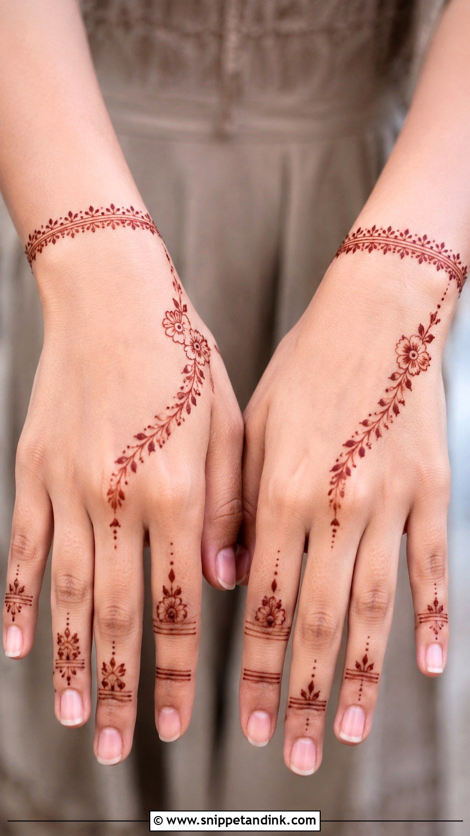 Minimal Back Hand Mehndi Design - Snippet and Ink - 30 Aesthetic Back Hand Mehndi Designs