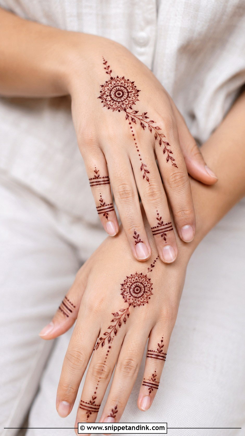 Minimal Back Mehndi Design - Snippet and Ink - 35 Back Mehndi Designs