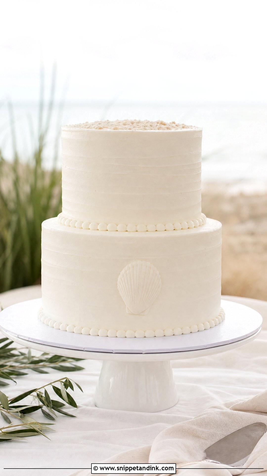 Minimal Beach Wedding Cake - Snippet and Ink - 30 Beach Cake Ideas for Wedding