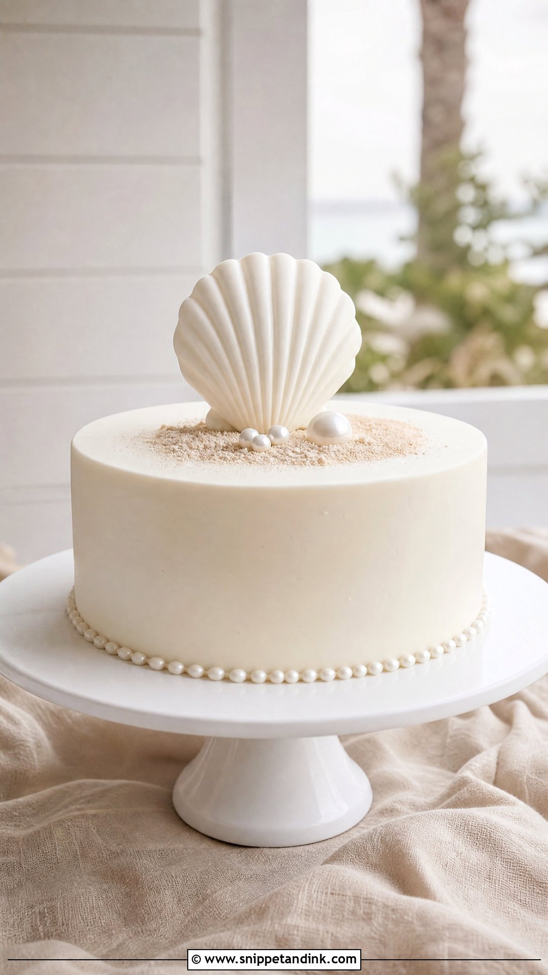 Minimal Beach Wedding Cake - Snippet and Ink - 30 Beach Theme Cake Ideas for Wedding