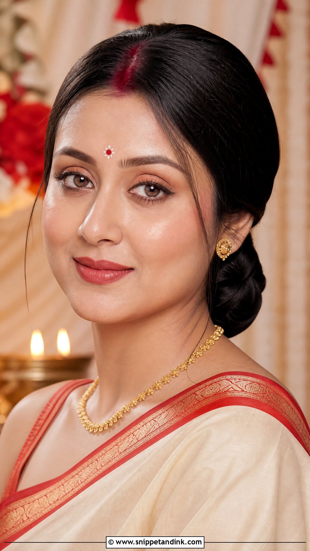 Minimal Bengali Bridal Makeup - Snippet and Ink - 20 Bengali Bridal Makeup Ideas