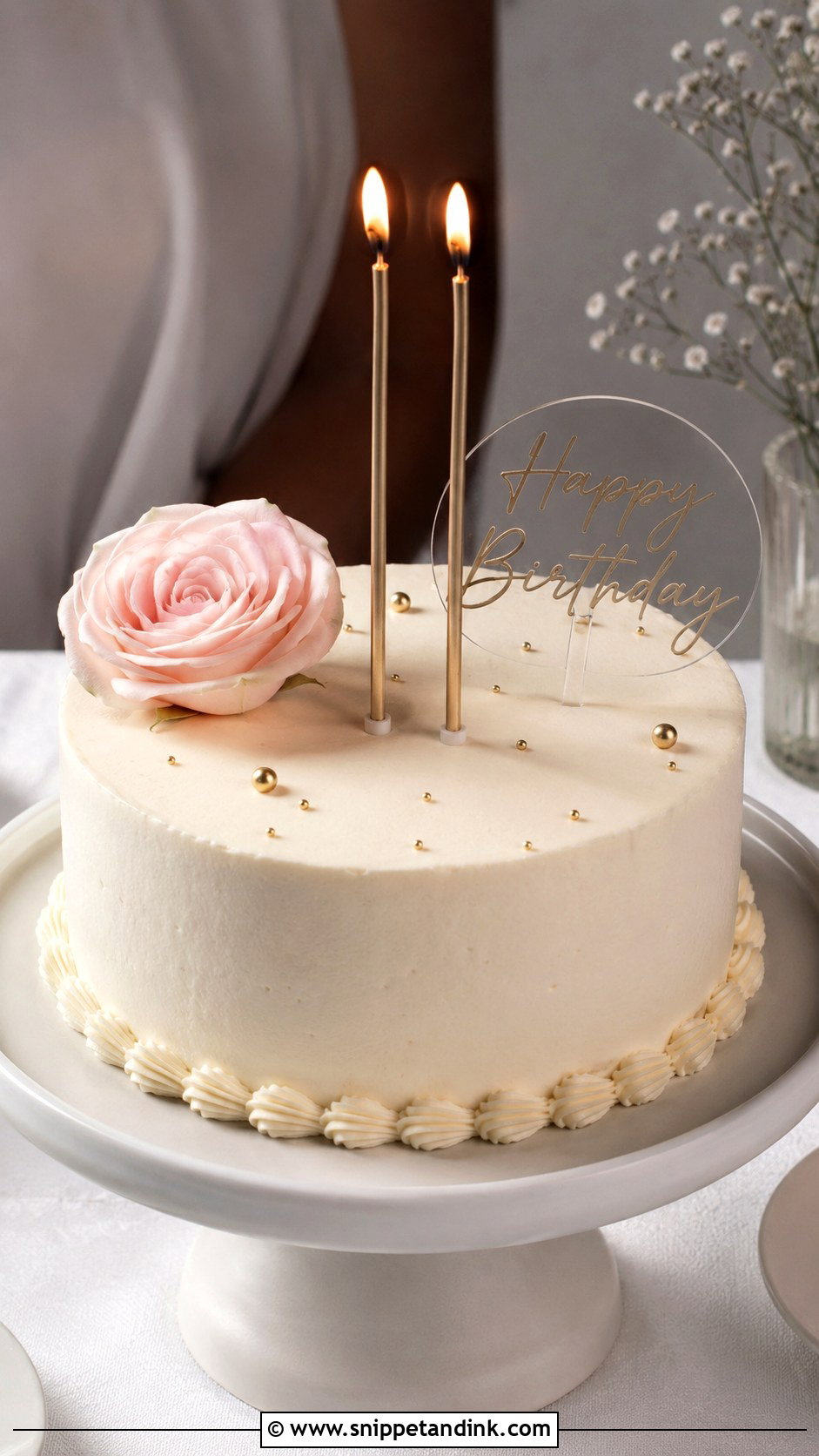 Minimal Birthday Anniversary Cake - Snippet and Ink - 20 Anniversary and Birthday Cake Combined Ideas