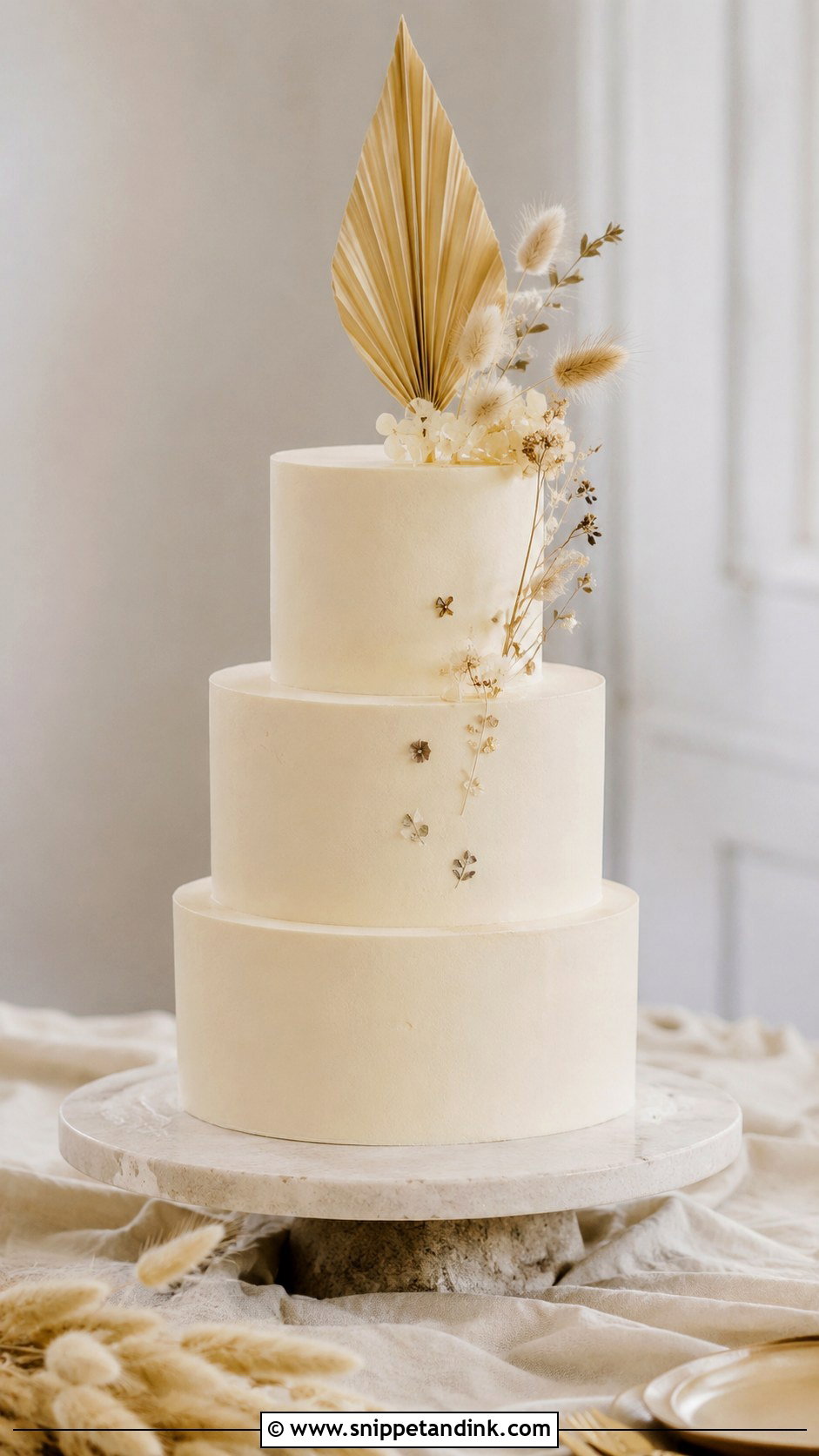 Minimal Boho Wedding Cake - Snippet and Ink - 20 Bohemian Cake Ideas for Wedding