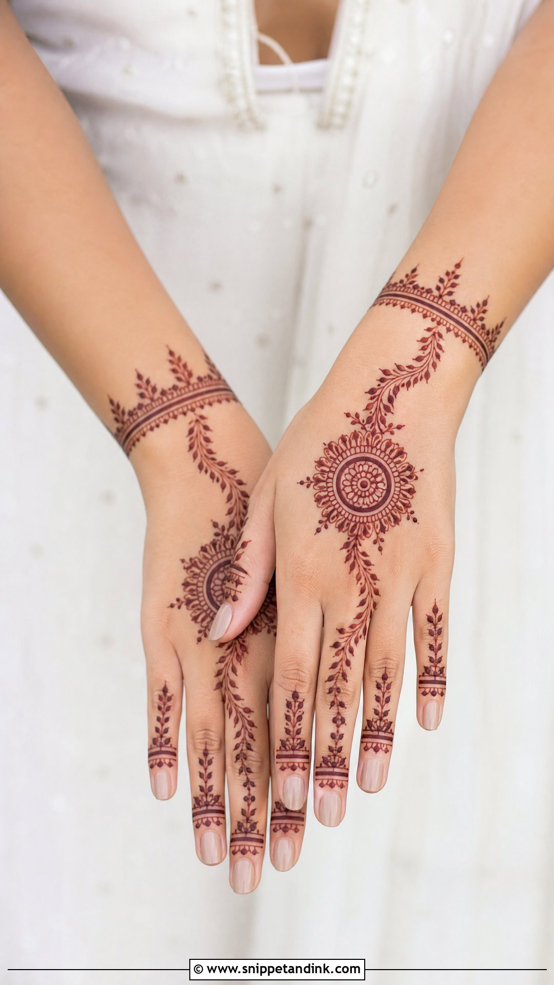 Minimal Bridal Back Hand Mehndi Design - Snippet and Ink - 20 Latest Bridal Back Side Mehndi Design Ideas