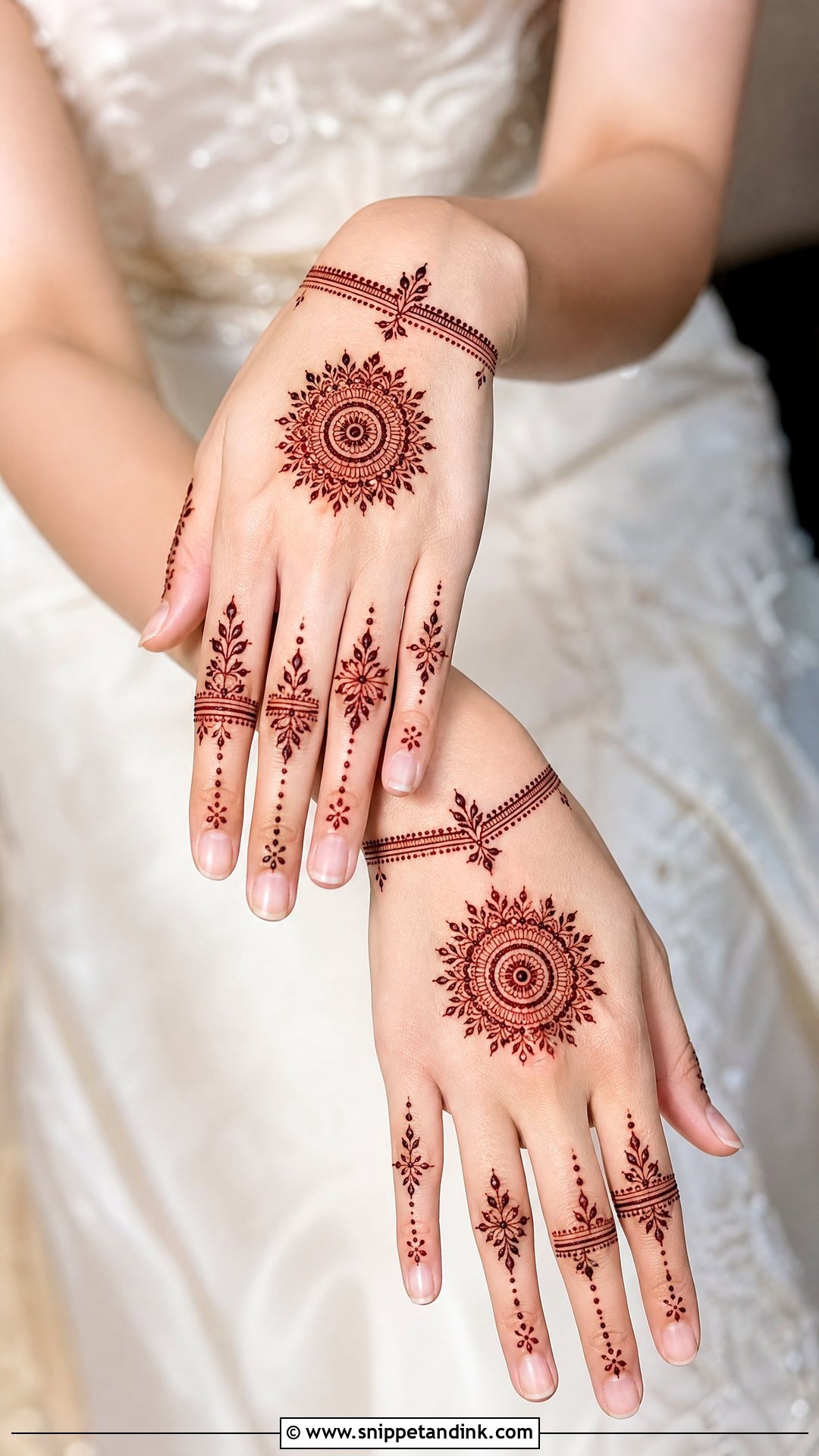 Minimal Bridal Back Hand Mehndi Design - Snippet and Ink - 25 New Bridal Back Hand Mehndi Designs