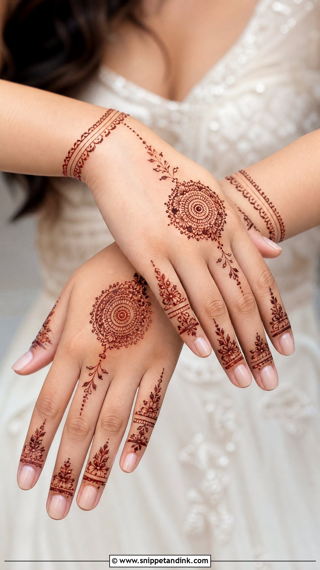 Minimal Bridal Back Hand Mehndi Design - Snippet and Ink - 30 Bridal Back Hand Mehndi Design Ideas