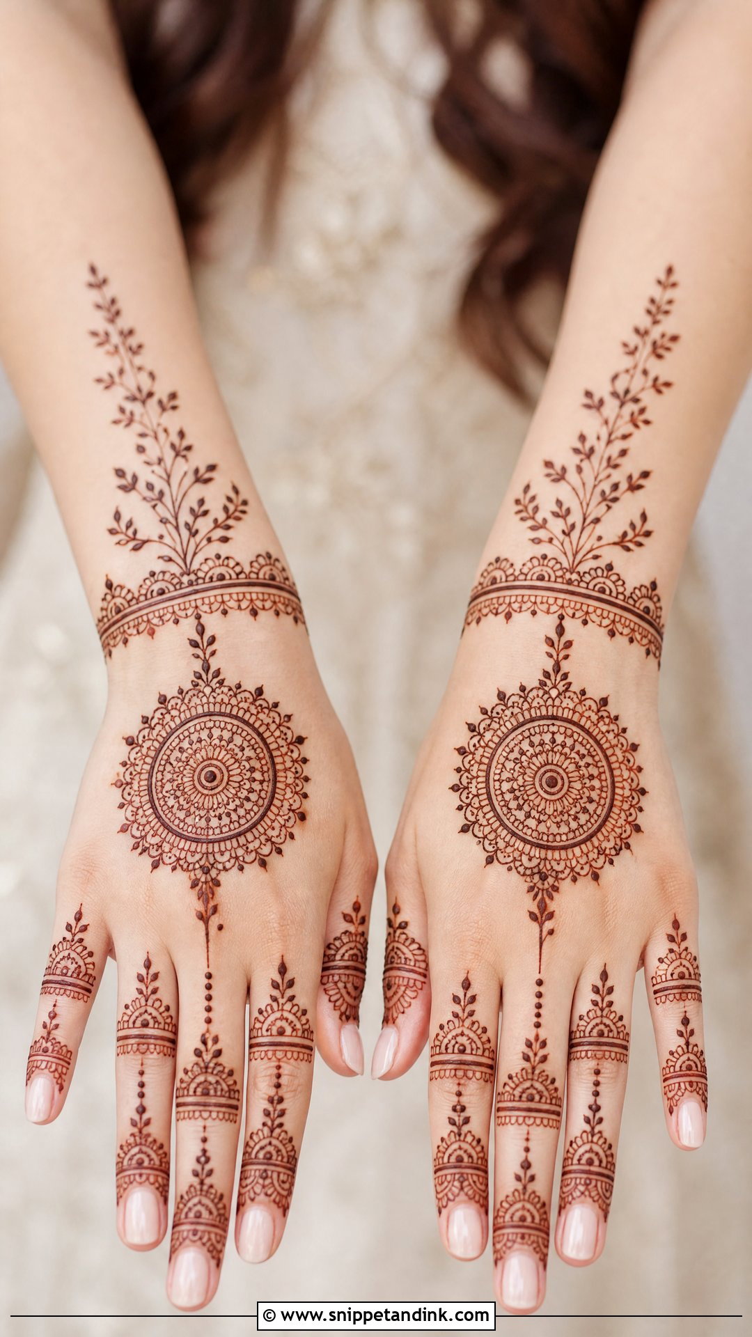 Minimal Bridal Back Hand Mehndi Full Hand - Snippet and Ink - 20 Simple Easy Full Hand Bridal Back Hand Mehndi Designs