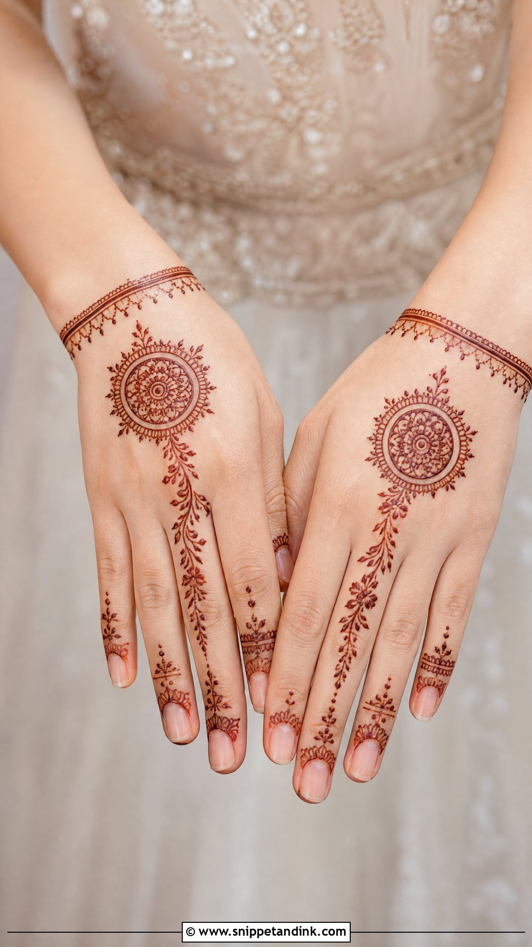 Minimal Bridal Back Side Mehndi Design - Snippet and Ink - 20 Bridal Back Side Mehndi Design Ideas