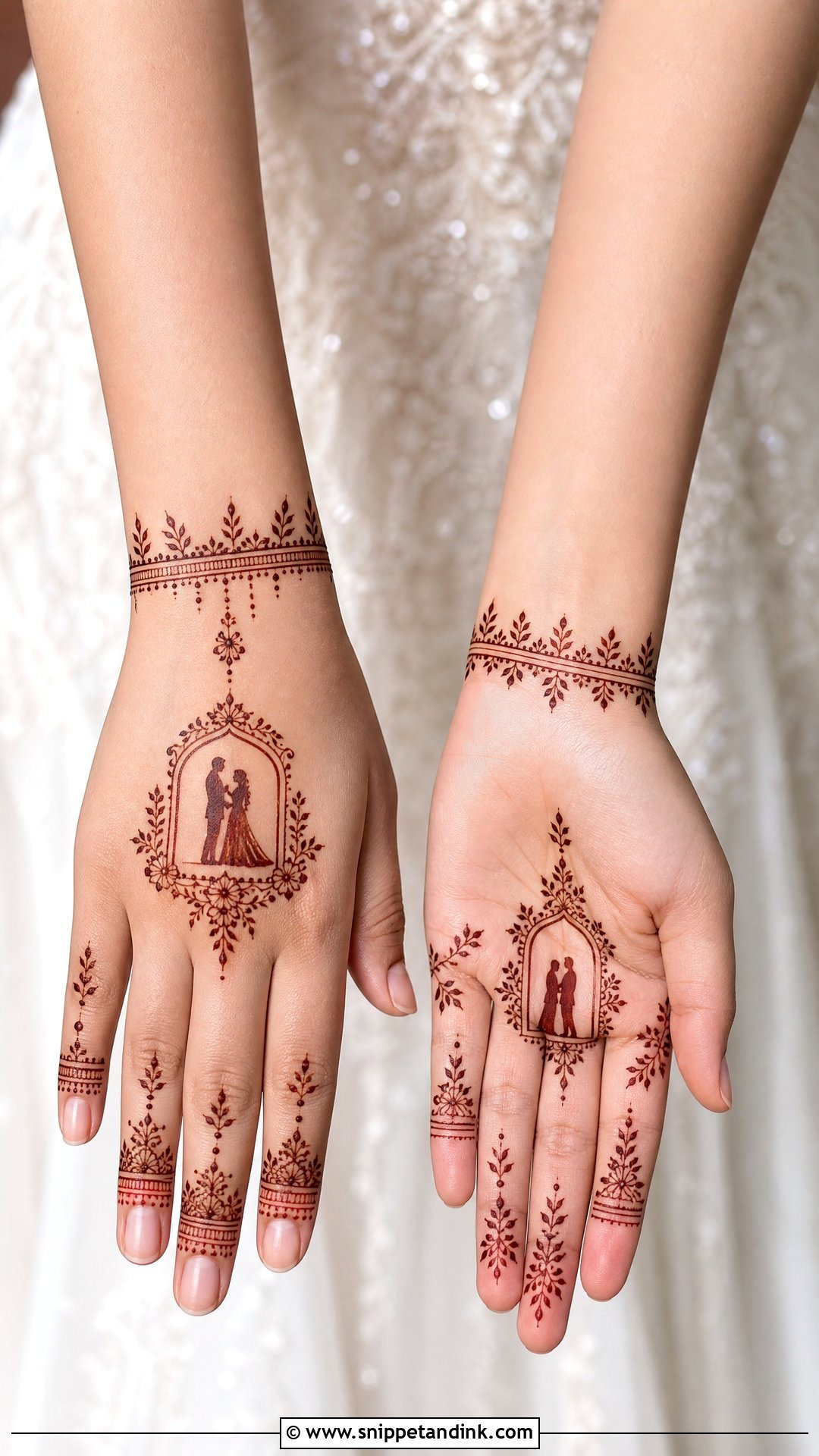 Minimal Bridal Figure Mehndi - Snippet and Ink - 25 Bridal Figure Mehndi Designs