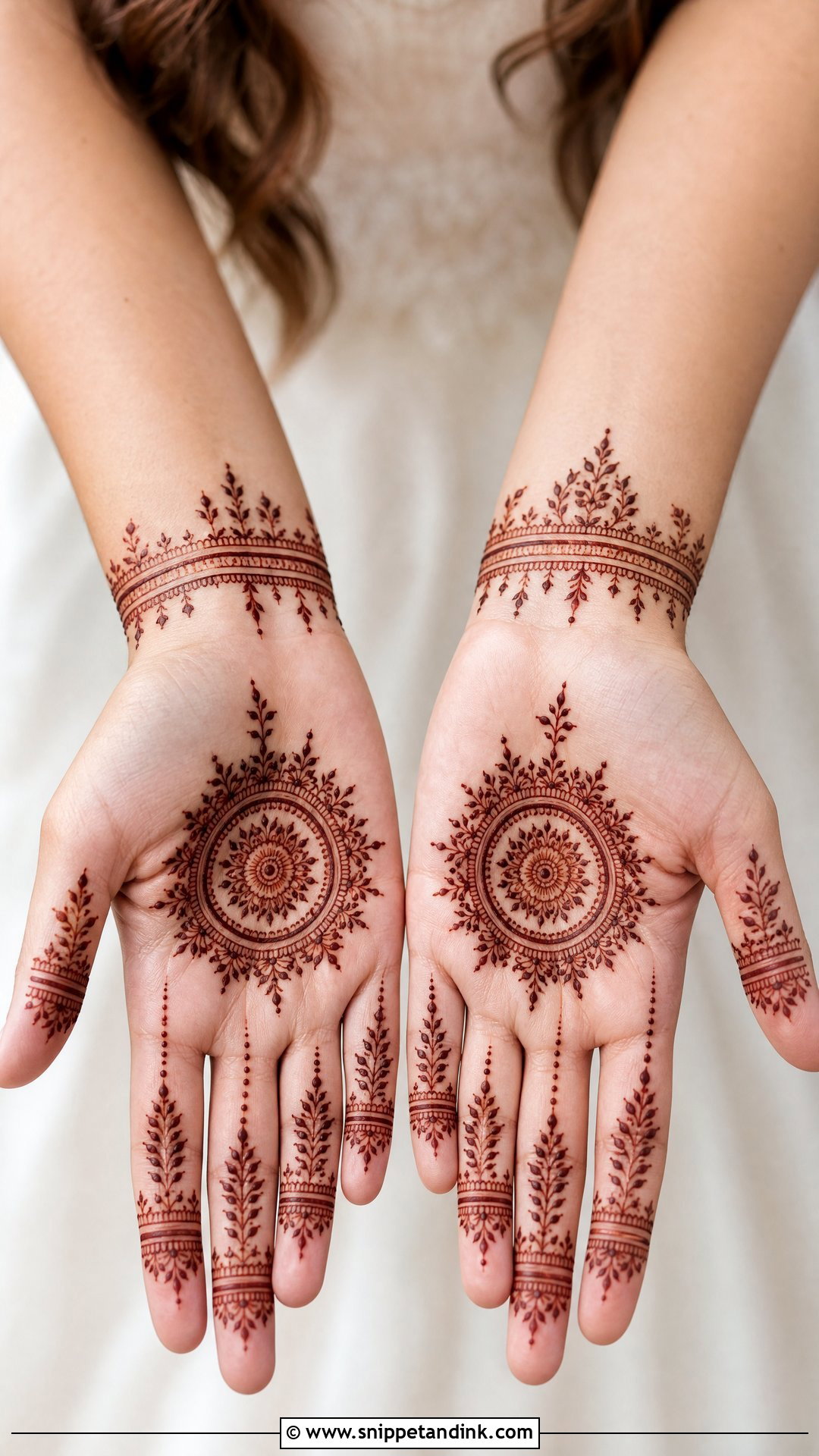 Minimal Bridal Front Hand Mehndi Design - Snippet and Ink - 25 Bridal Front Hand Mehndi Designs