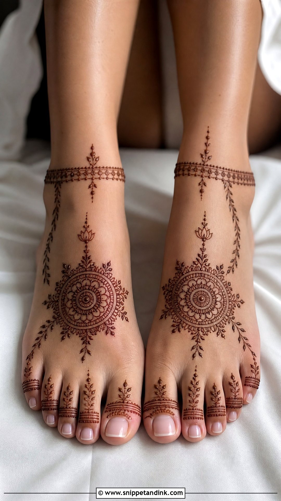 Minimal Bridal Leg Mehndi Design - Snippet and Ink - 20 Bridal Mehndi Designs Leg