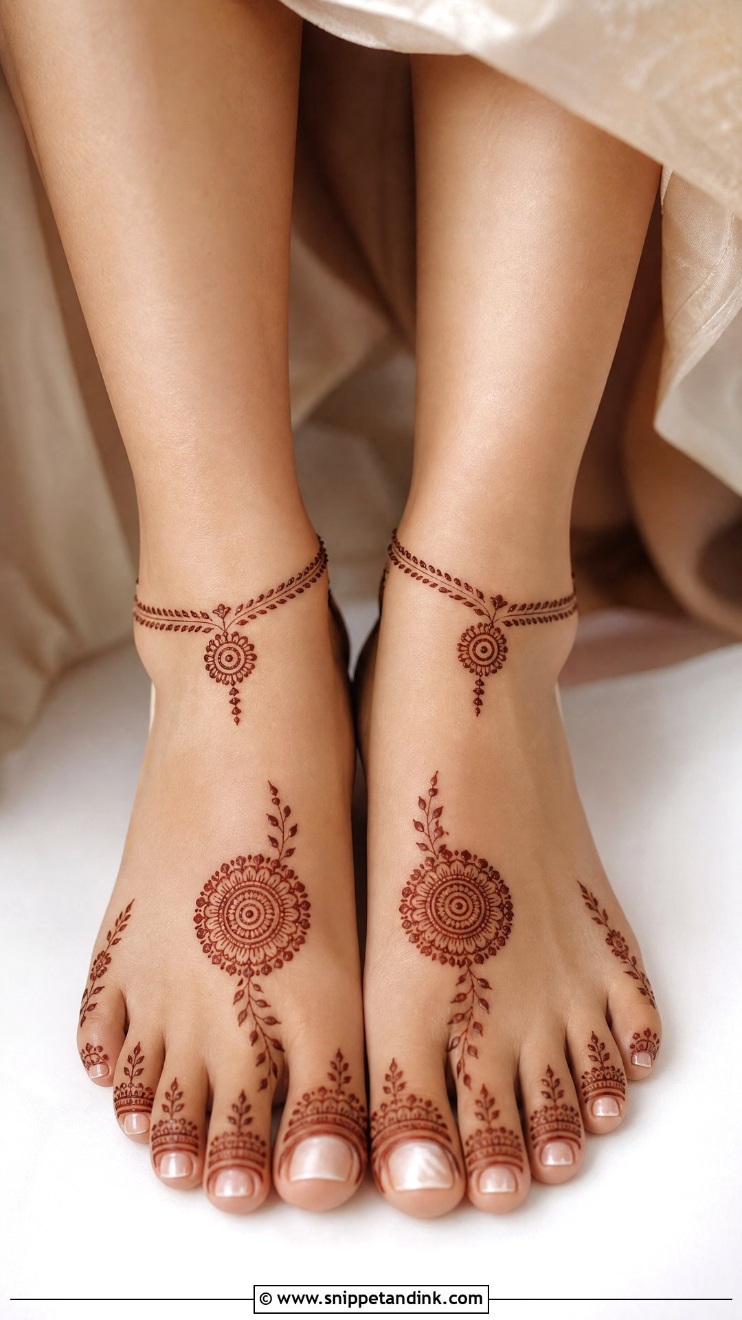 Minimal Bridal Leg Mehndi Design - Snippet and Ink - 20 Bridal Mehndi Mehandi Designs for Legs
