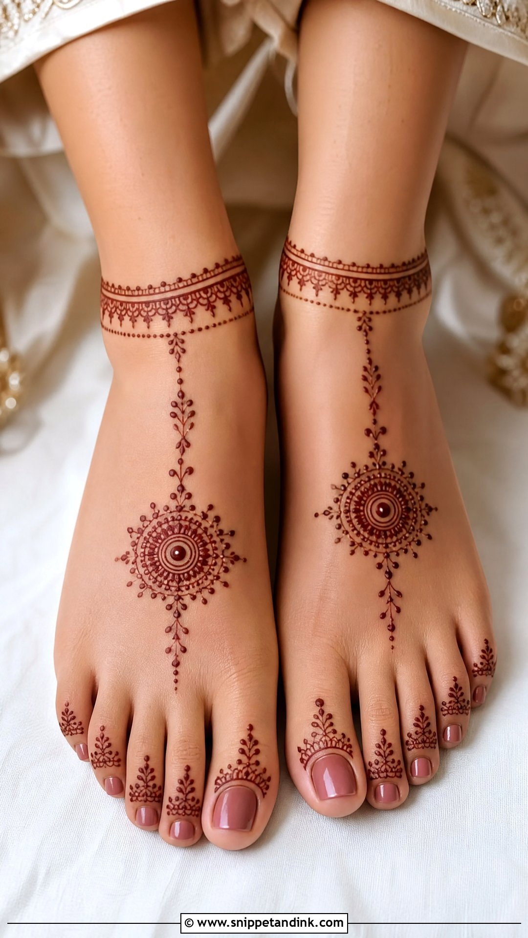 Minimal Bridal Leg Mehndi Design - Snippet and Ink - 25 Bridal Leg Mehendi Mehndi Design Ideas