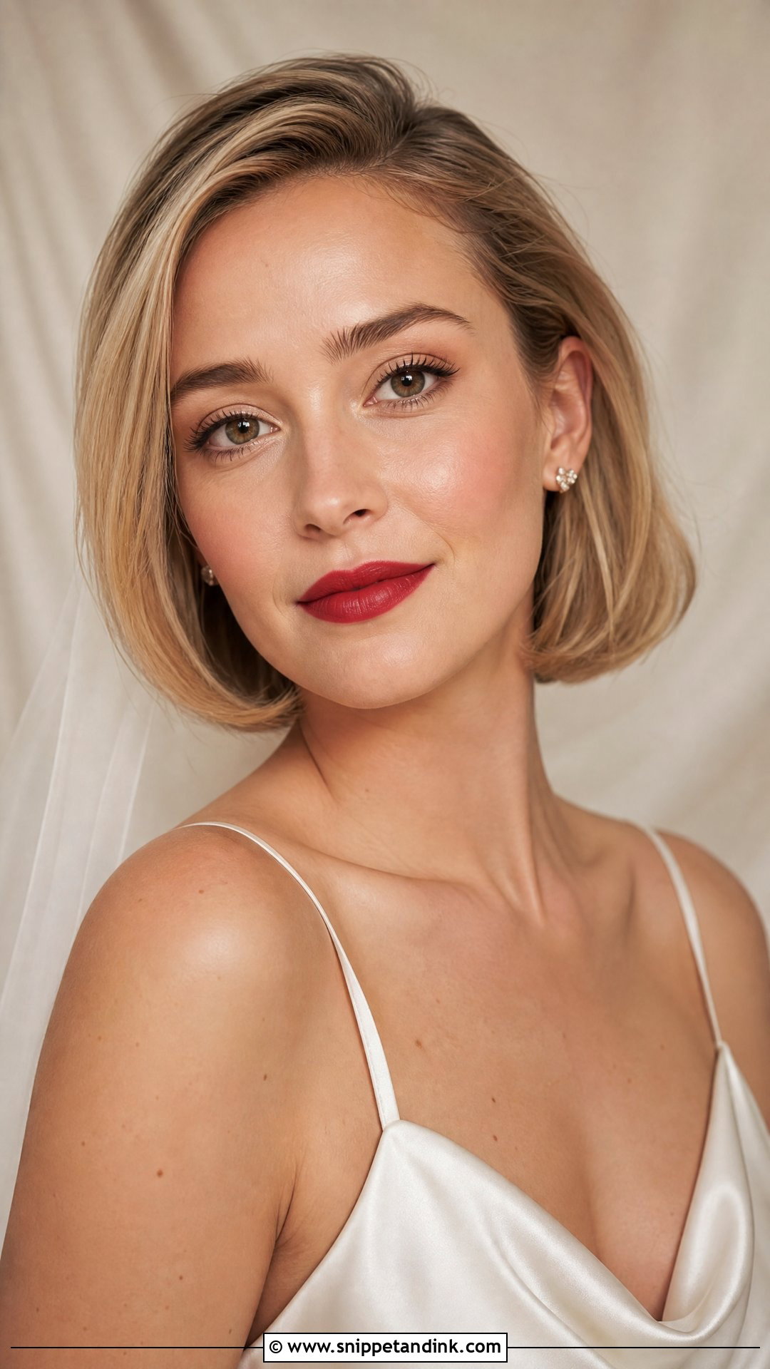 Minimal Bridal Makeup With Red Lips - Snippet and Ink - 25 Bridal Makeup with Red Lips