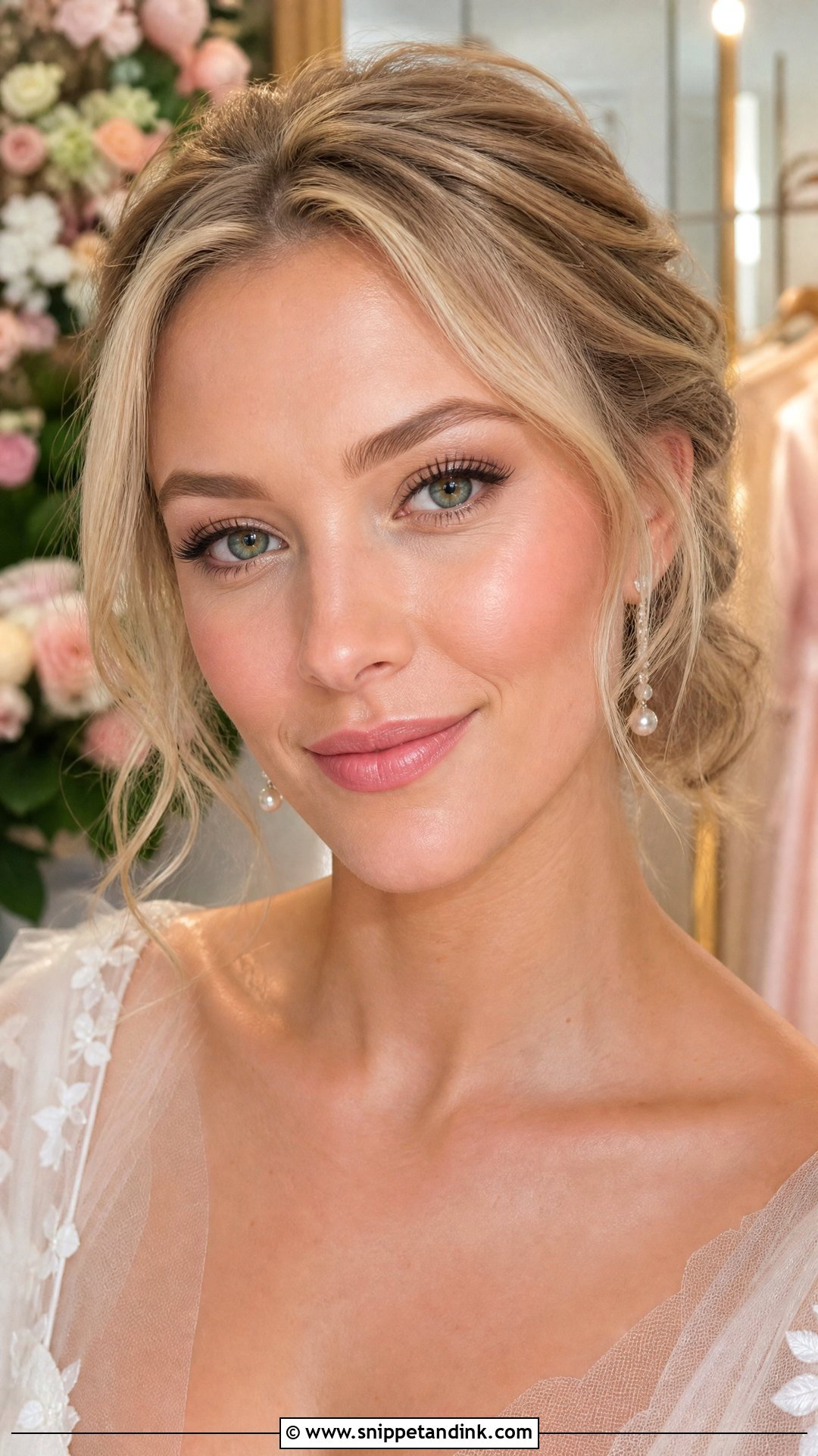 Minimal Bridal Makeup With Soft Pink Lip - Snippet and Ink - 25 Minimal Bridal Makeup Ideas