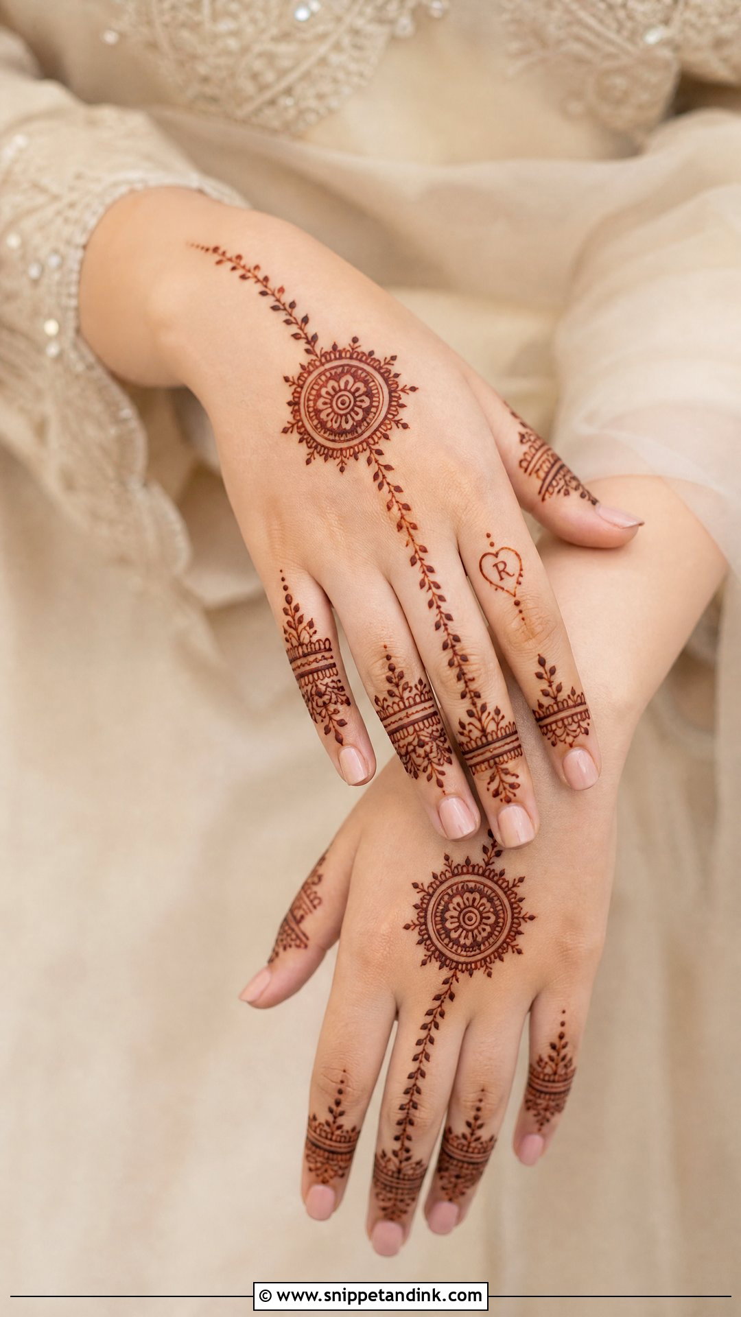 Minimal Bridal Mehndi Design - Snippet and Ink - 30 Bridal Hands Mehndi Designs