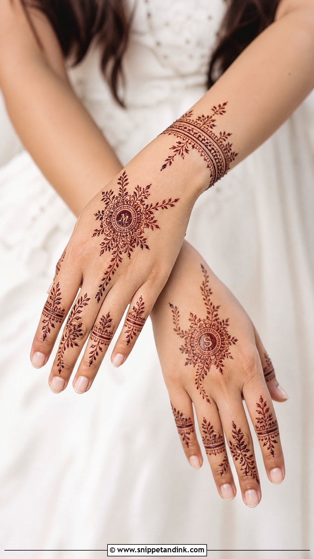 Minimal Bridal Mehndi Design Back Hand - Snippet and Ink - 20 Bridal Mehndi Designs for Back Hand
