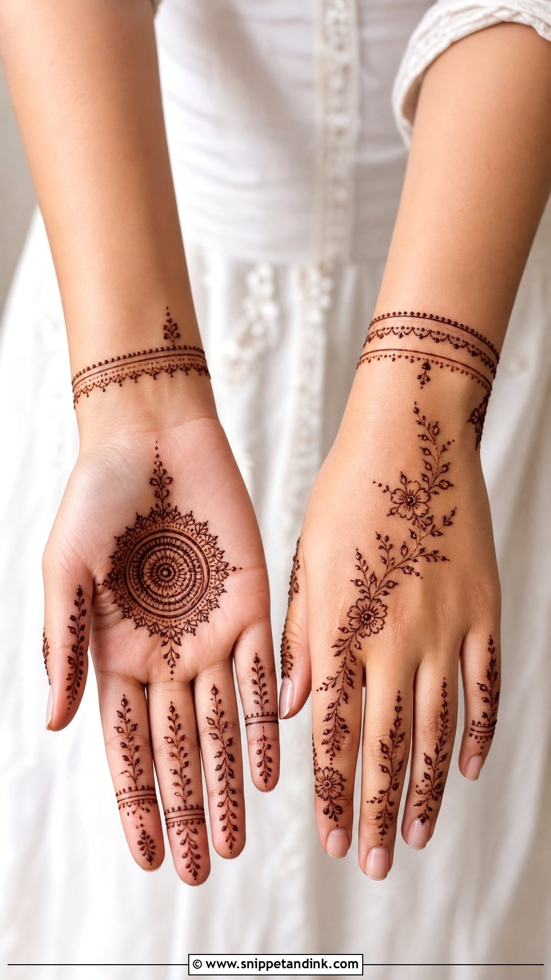Minimal Bridal Mehndi Design For Engagement - Snippet and Ink - 20 Bridal Mehndi Designs for Engagement