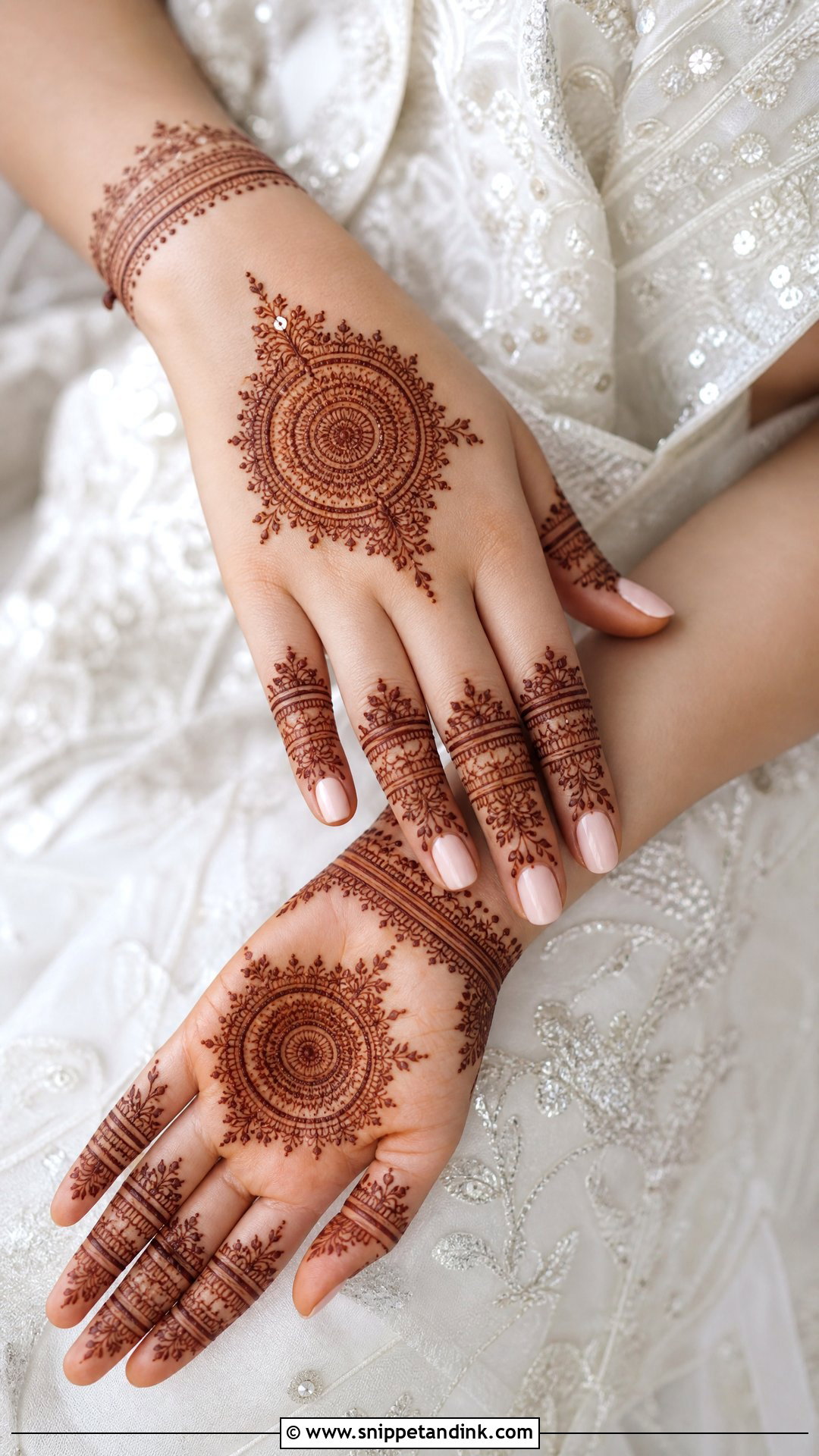 Minimal Bridal Mehndi For Simple Wedding Dress - Snippet and Ink - 20 Bridal Mehndi Designs Dress