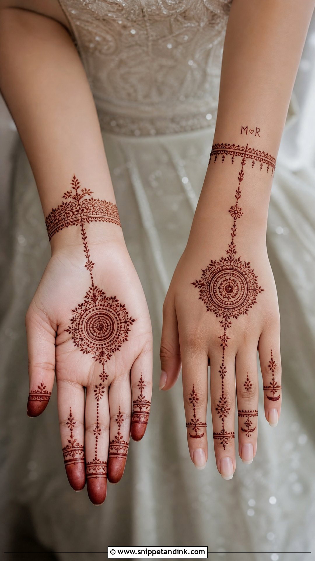 Minimal Bridal Mehndi Front And Back - Snippet and Ink - 20 Bridal Mehndi Designs Front and Back