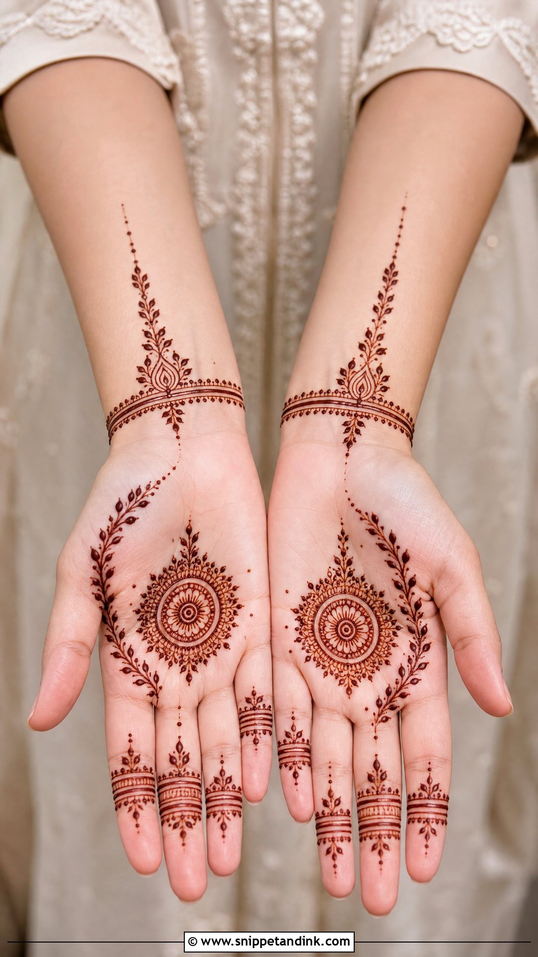 Minimal Bridal Mehndi Half Hand - Snippet and Ink - 20 Bridal Mehndi Designs Half Hand
