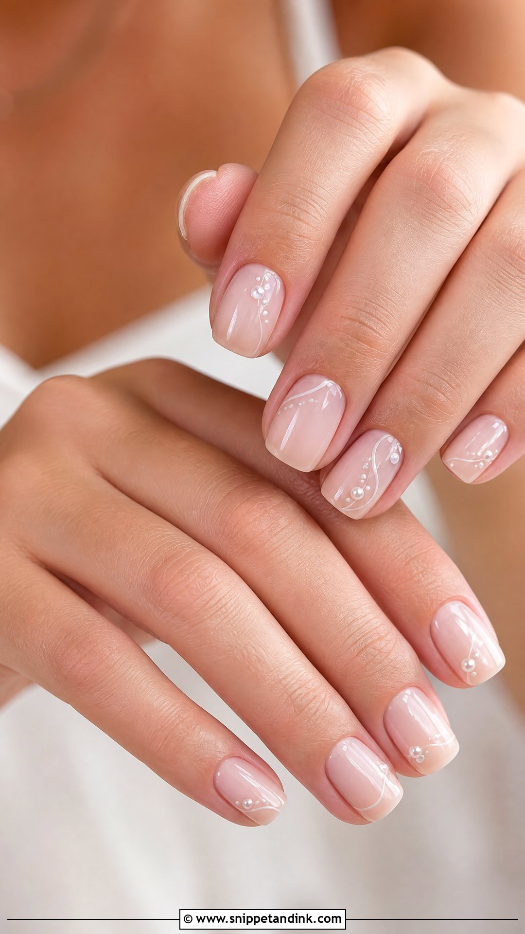 Minimal Bridal Nail Art - Snippet and Ink - 25 Wedding Nail Art for Bride Ideas