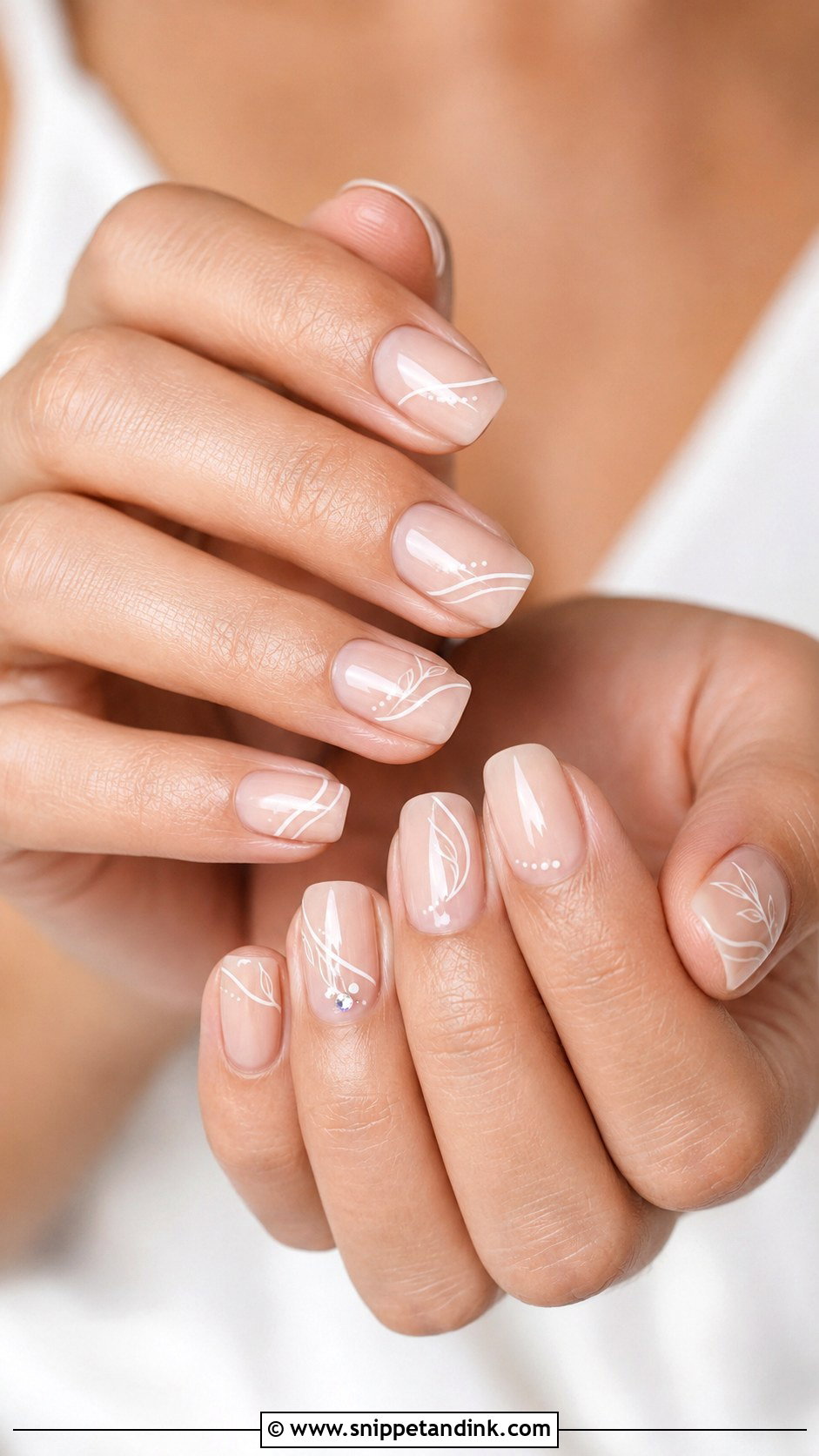 Minimal Bridal Nail Art - Snippet and Ink - 20 Bridal Nail Inspiration Ideas