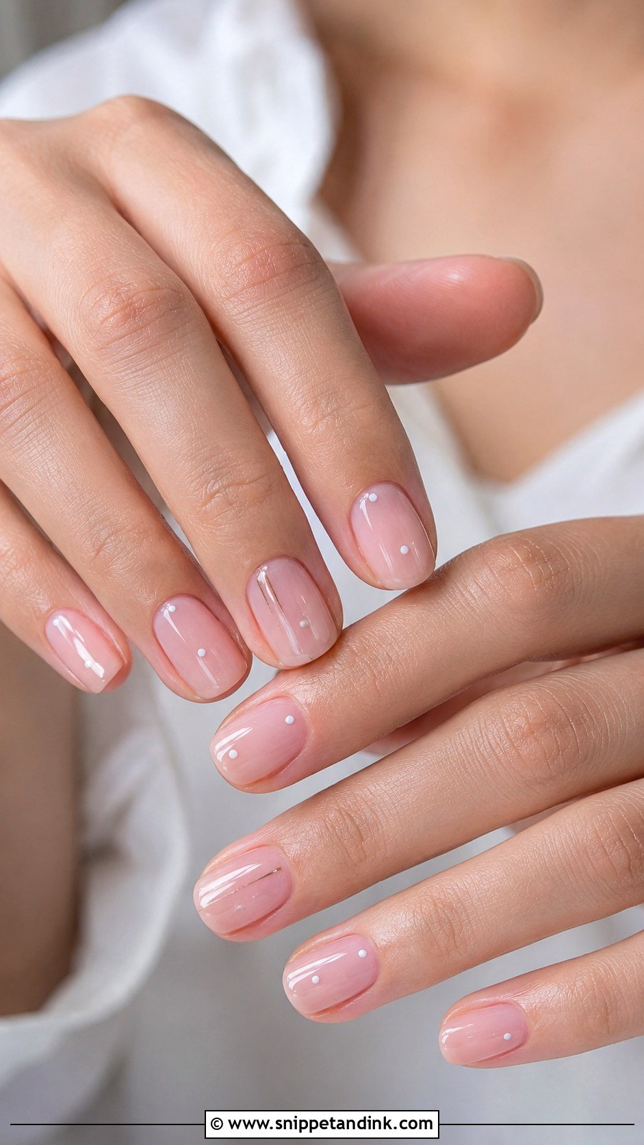 Minimal Bridal Nails - Snippet and Ink - 20 Nails for Bride Wedding Day 2025