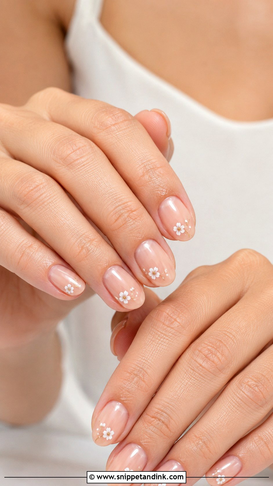 Minimal Bridal Nails With Flowers - Snippet and Ink - 20 Bridal Nails with Flowers