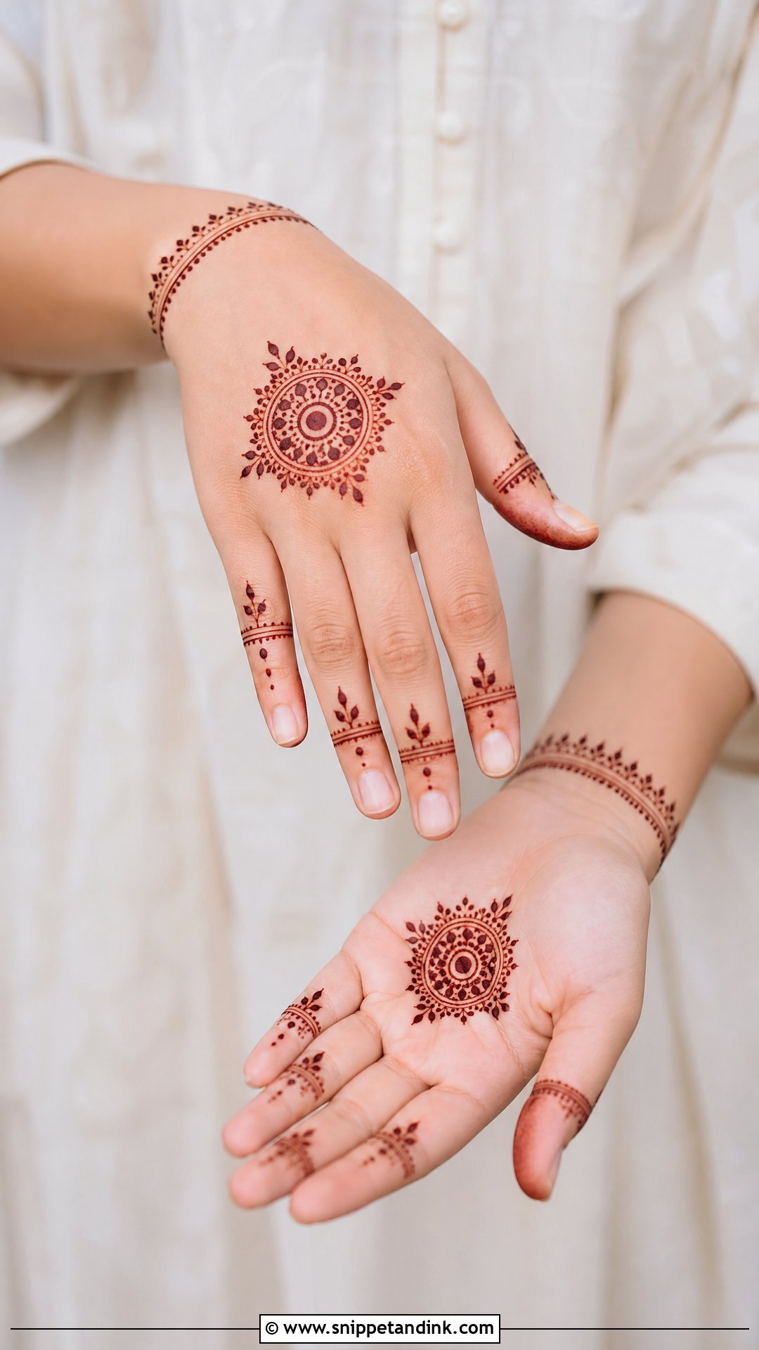 Minimal Bridal Tikki Mehndi Design - Snippet and Ink - 20 Bridal Tikki Mehndi Designs