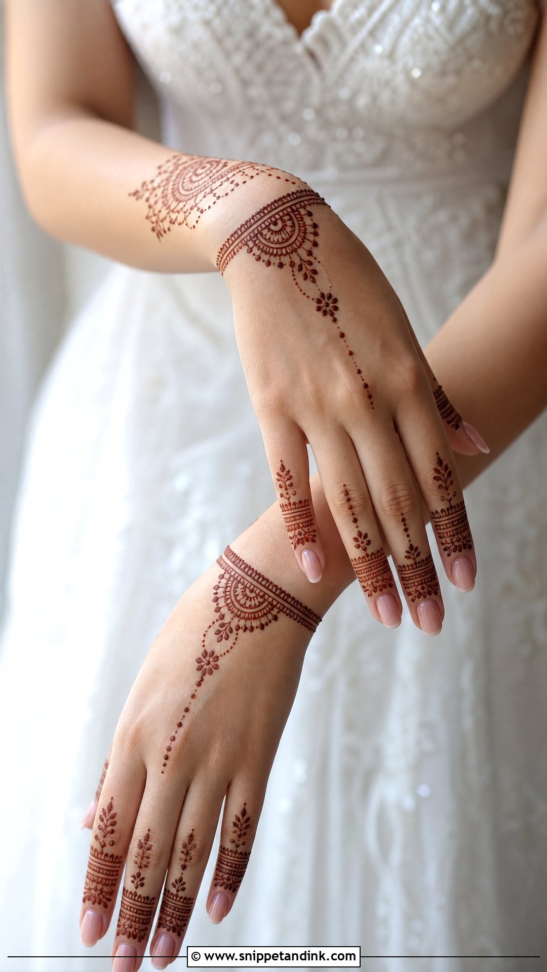 Minimal Bridal Wedding Henna Design - Snippet and Ink - 30 Wedding Henna Designs