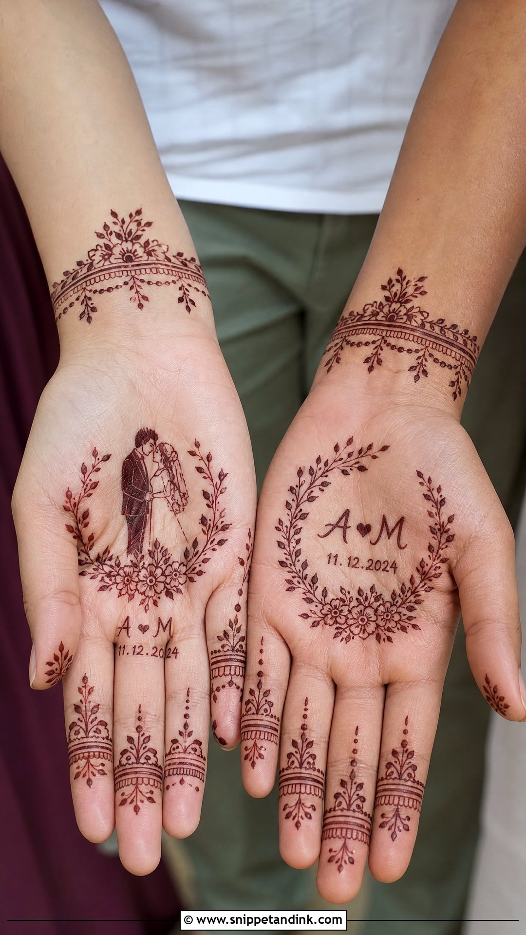Minimal Bride And Groom Mehndi - Snippet and Ink - 20 Bride and Groom Mehndi Design Ideas