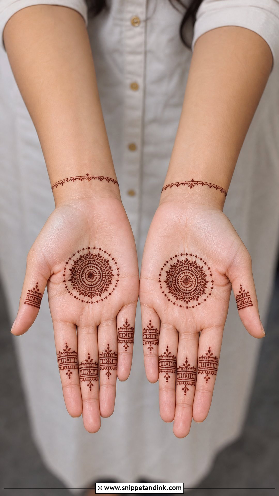 Minimal Centre Mehndi Design - Snippet and Ink - 20 Centre Mehndi Design Ideas