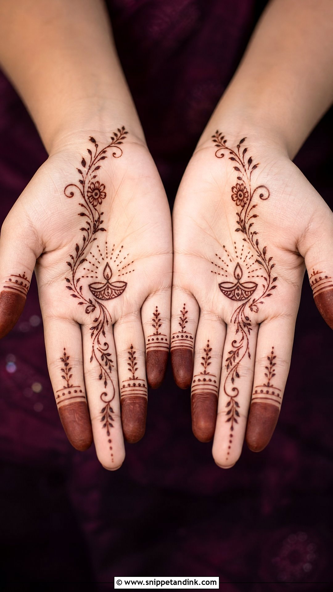 Minimal Diwali Mehndi Design - Snippet and Ink - 30 Diwali Mehndi Designs