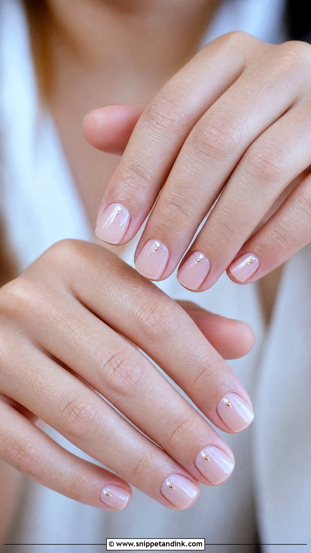 Minimal Dot Bridal Nails - Snippet and Ink - 35 Bridal Nails Designs
