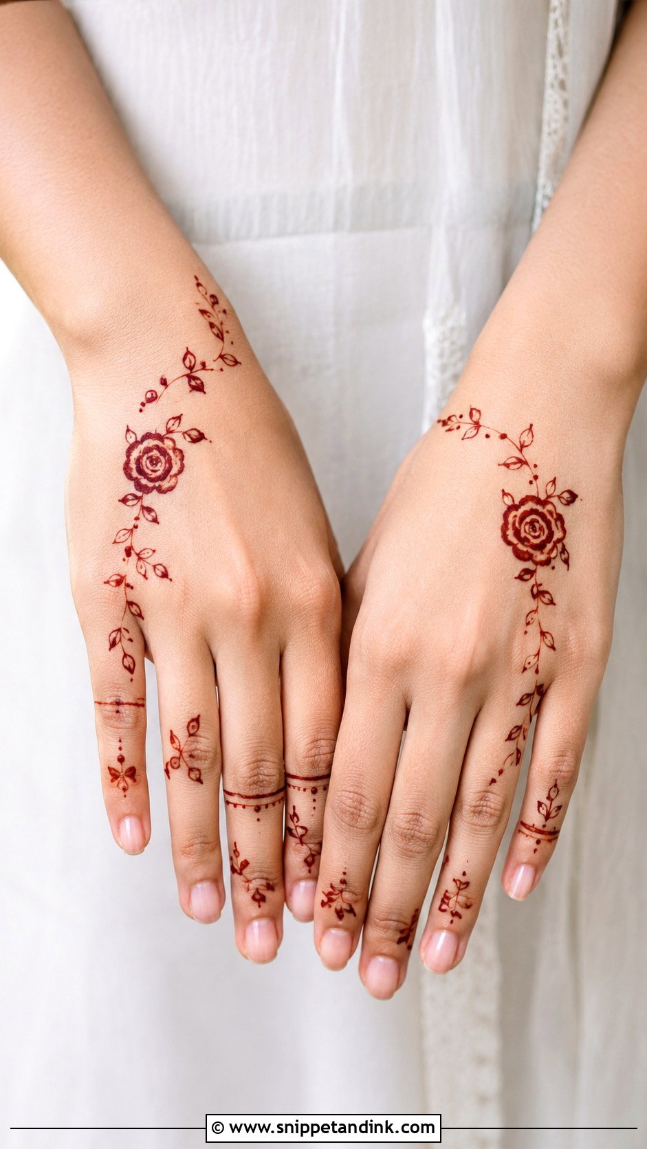 Minimal Dubai Rose Mehndi Design - Snippet and Ink - 35 Dubai Rose Mehndi Designs