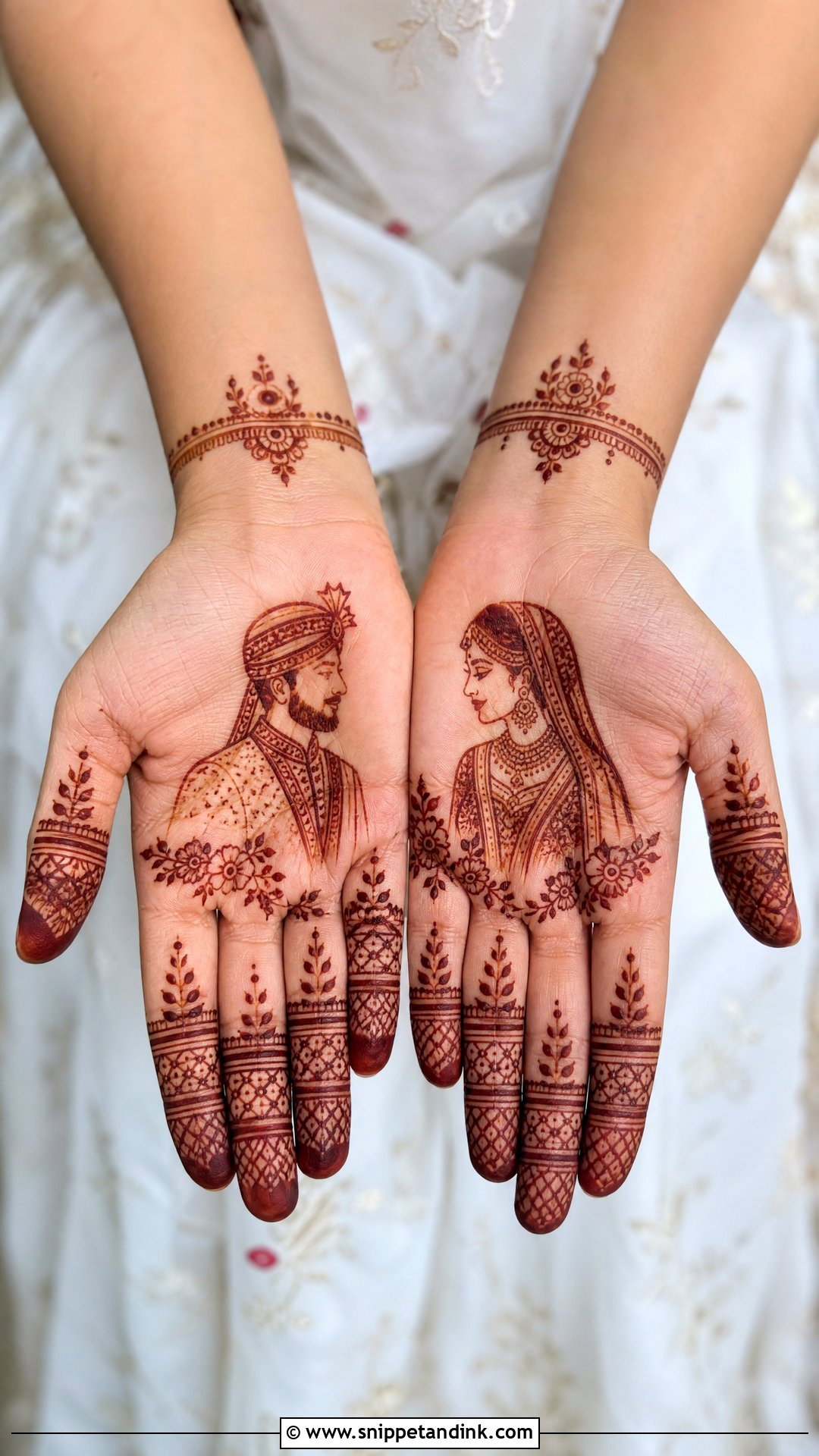 Minimal Dulha Dulhan Mehndi Design - Snippet and Ink - 30 Dulha Dulhan Mehndi Designs