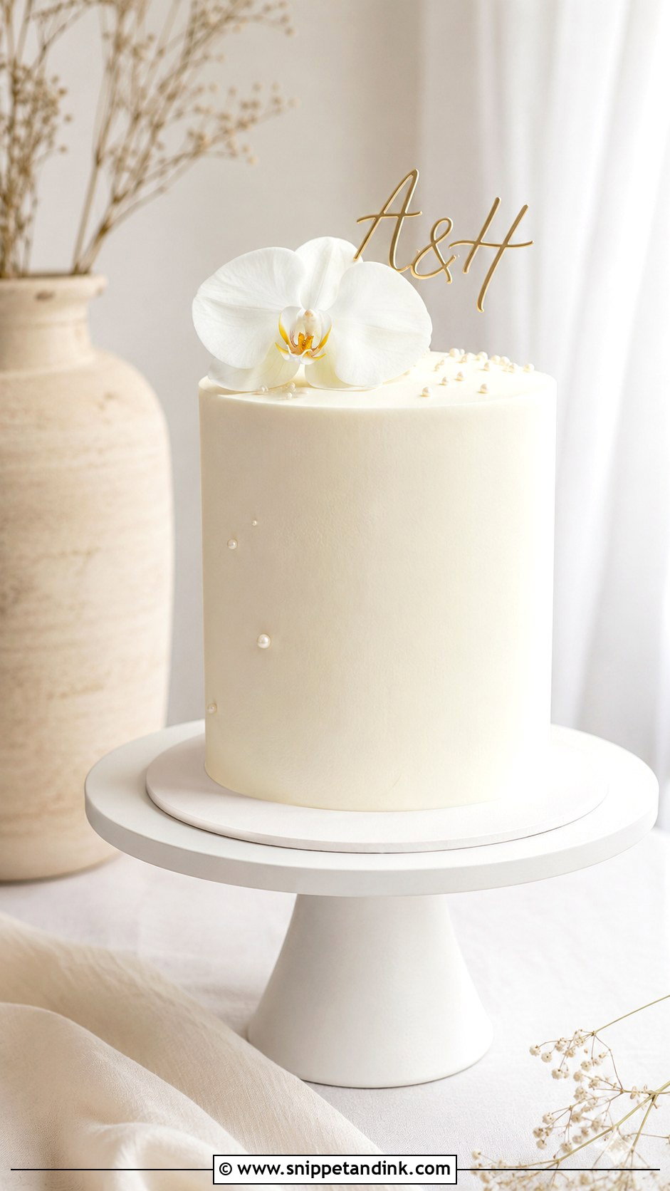 Minimal Engagement Cake - Snippet and Ink - 20 Elegant Engagement Cake Ideas
