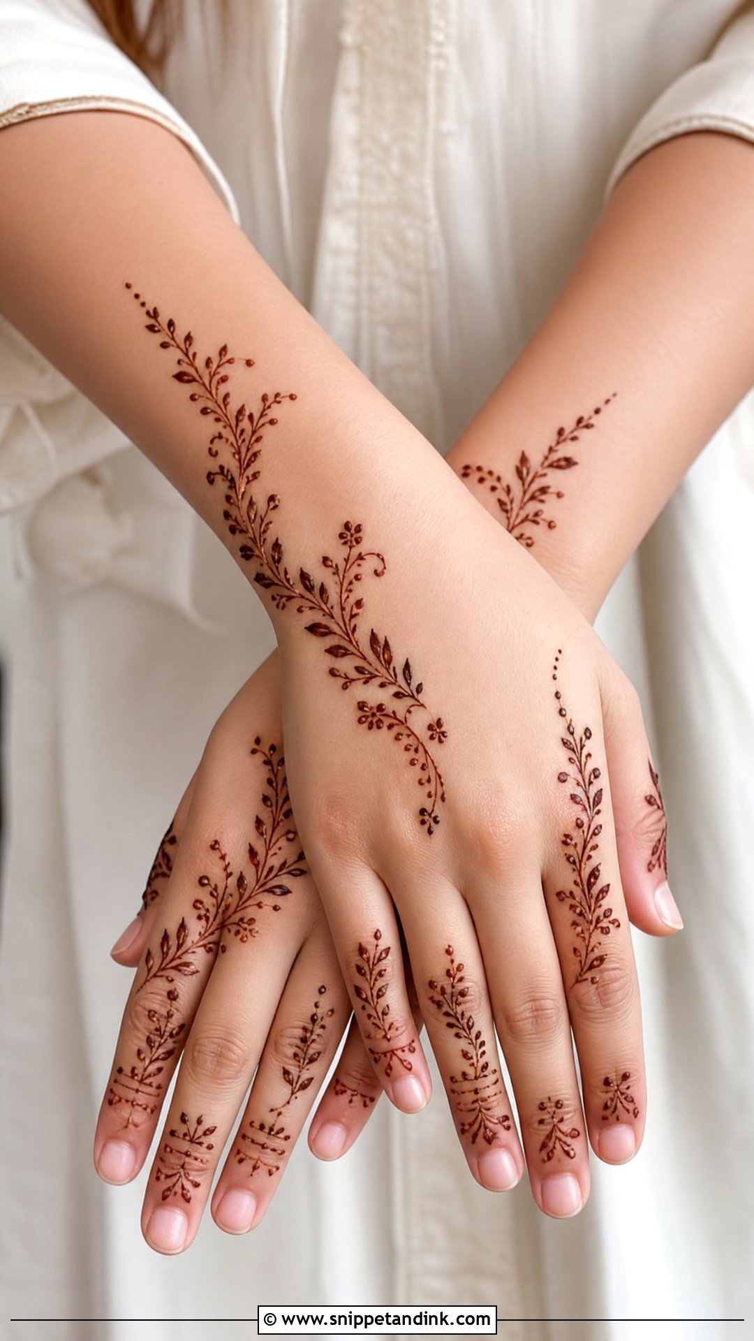 Minimal Engagement Mehndi Design - Snippet and Ink - 20 Simple Engagement Mehndi Ideas