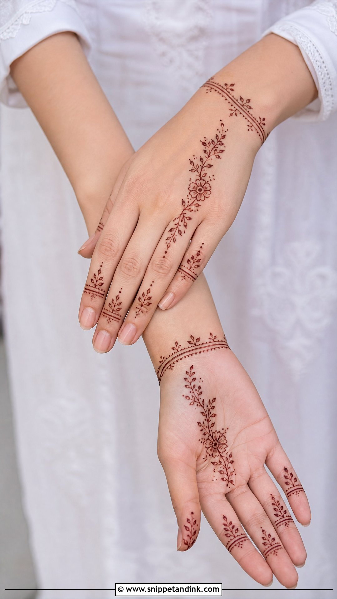 Minimal Engagement Mehndi Design - Snippet and Ink - 20 Unique Engagement Mehndi Designs for Bride