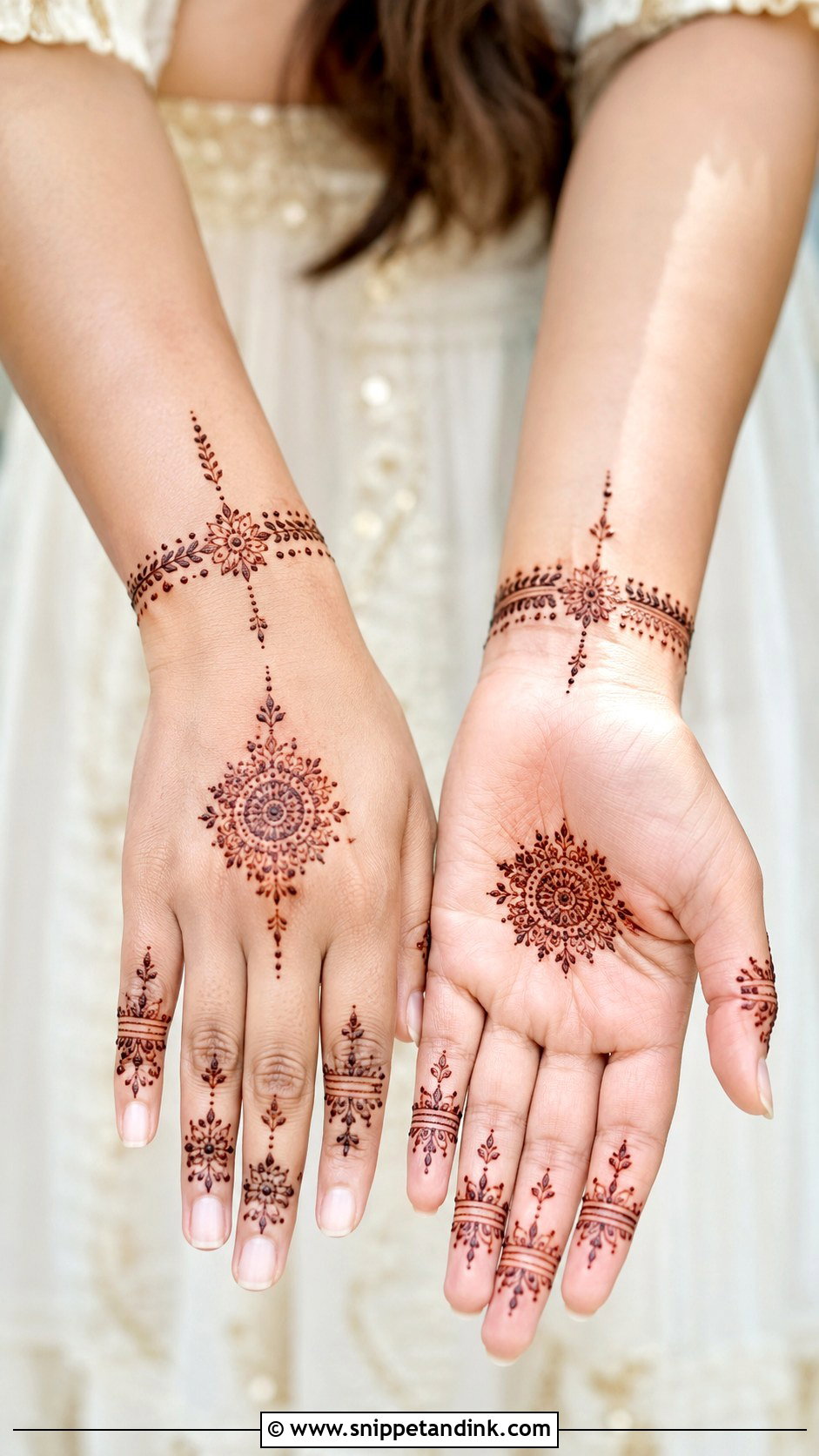 Minimal Engagement Mehndi Design - Snippet and Ink - 30 Engagement Mehndi Designs for Bride